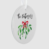 Kerst Mistletoe NAAM Feestelijke Vakantie Kus Fun Ornament (voorkant)
