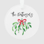 Kerst Mistletoe NAAM Feestelijke Vakantie Kus Fun Ornament (achterkant)