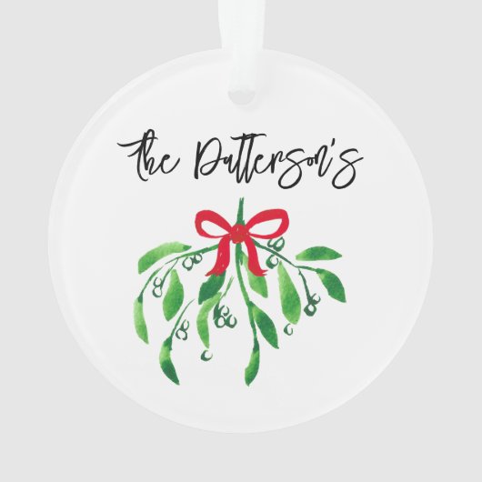 Kerst Mistletoe NAAM Feestelijke Vakantie Kus Fun Ornament (achterkant)