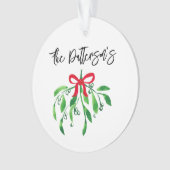 Kerst Mistletoe NAAM Feestelijke Vakantie Kus Fun Ornament (voorkant)
