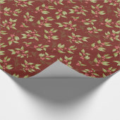 Kerst Mistletoe Patroon op rood Cadeaupapier (Hoek)