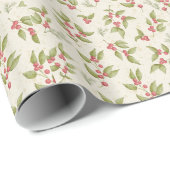 Kerst Mistletoe Patten op Cream Cadeaupapier (Rol Hoek)