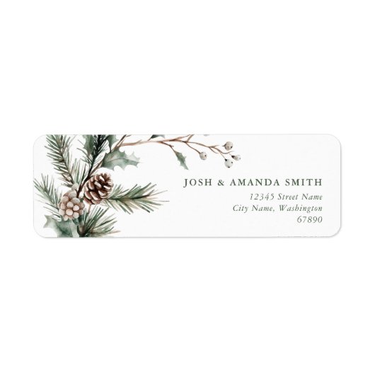 Kerst Mistletoe retour adreslabels Etiket (Voorkant)