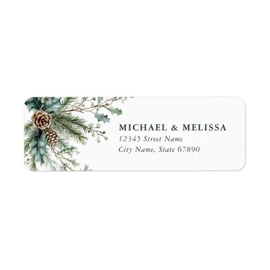 Kerst Mistletoe retour adreslabels Etiket (Voorkant)