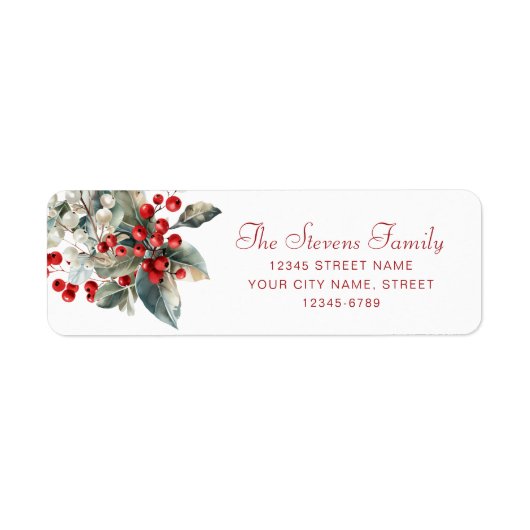 Kerst Mistletoe retour adreslabels Etiket (Voorkant)