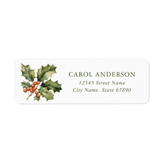 Kerst Mistletoe retour adreslabels Etiket (Voorkant)