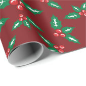 Kerst Mistletoe Springs voor Loved One Seamless Cadeaupapier (Rol Hoek)