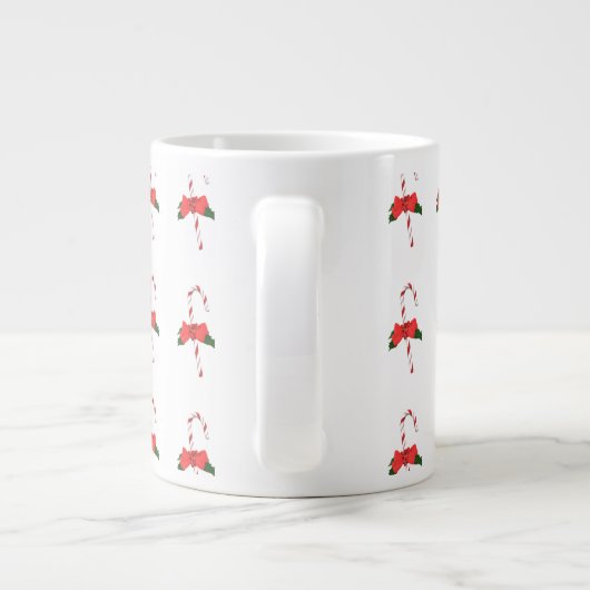 Kerst mistletoe stick rood wit groen grote koffiekop (Achterkant)