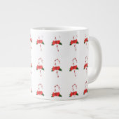 Kerst mistletoe stick rood wit groen grote koffiekop (Voorkant rechts)