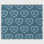 Kerst mistletoe tekening hart donkerblauw wit cadeaupapier (Vlak)