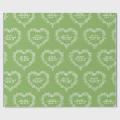 Kerst mistletoe tekening hart groen wit cadeaupapier (Vlak)