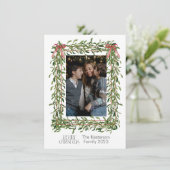 Kerst Mistletoe Trellis Foto Feestdagenkaart (Staand voorkant)