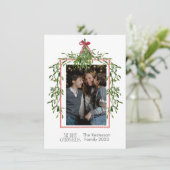 Kerst Mistletoe Trellis Foto Feestdagenkaart (Staand voorkant)