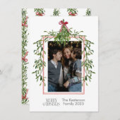 Kerst Mistletoe Trellis Foto Feestdagenkaart (Voorkant / Achterkant)
