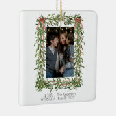Kerst Mistletoe Trellis Foto Keramisch Ornament (Rechts)