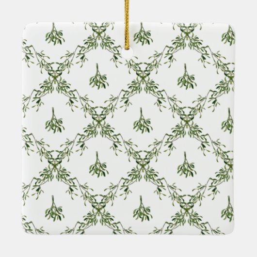 Kerst Mistletoe Trellis Foto Keramisch Ornament (Achterkant)