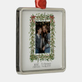 Kerst Mistletoe Trellis Foto Metalen Ornament (Rechts)