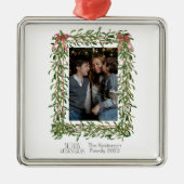 Kerst Mistletoe Trellis Foto Metalen Ornament (Voorkant)