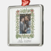 Kerst Mistletoe Trellis Foto Metalen Ornament (Links)