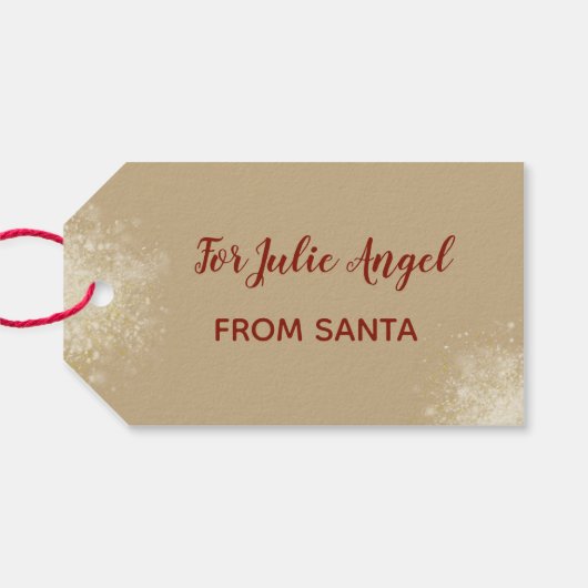 Kerst Mode Illustratie met pakje Cadeaulabel (Achterkant Horizontaal)