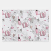 Kerst Mode Meisje met Cadeaus Inpakpapier Vel (Voorkant 3)