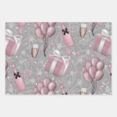 Kerst Mode Meisje met Cadeaus Inpakpapier Vel (Voorkant 2)