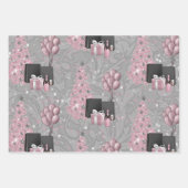 Kerst Mode Meisje met Cadeaus Inpakpapier Vel (Voorkant)