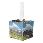 Kerst Model Treinen Kubus Ornament (Voorkant hoekig)