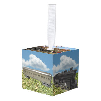 Kerst Model Treinen Kubus Ornament