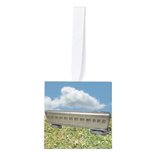 Kerst Model Treinen Kubus Ornament (Voorkant)