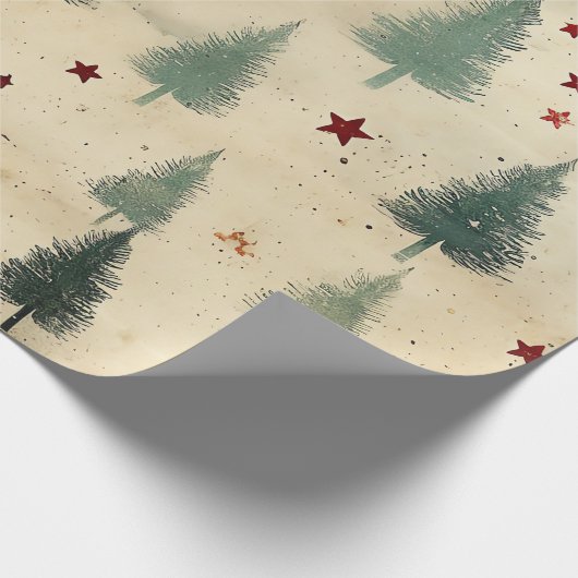 Kerst, modern, abstract, kerstbomen, bos t cadeaupapier (Hoek)