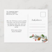 Kerst Modern Borstel Script 4 FOTO Groet Briefkaart (Achterkant)