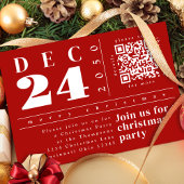 Kerst Modern Eenvoudig Rood Vette Strepen QR Code Kaart