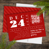 Kerst Modern Eenvoudig Rood Vette Strepen QR Code Kaart