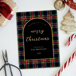Kerst Modern Elegant Feestelijk Tartan Feestdagenkaart