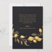 Kerst Modern Elegant Feestelijk Uniek Zwart Goud Feestdagenkaart (Achterkant)