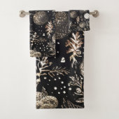 Kerst Modern Elegant Feestelijk Zwart Bad Handdoek (Insitu)