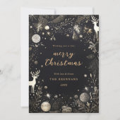 Kerst Modern Elegant Feestelijk Zwart Uniek Feestdagenkaart (Voorkant)