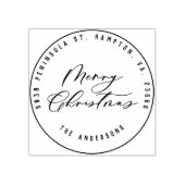 Kerst modern elegant minimaal script uniek rubberstempel (Afrduk)