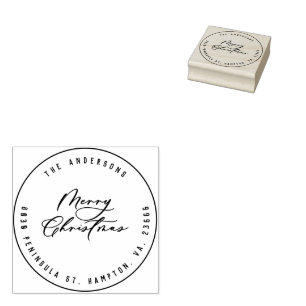 Kerst modern elegant minimaal script uniek rubberstempel