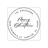 Kerst modern elegant minimaal script uniek rubberstempel (Afrduk)