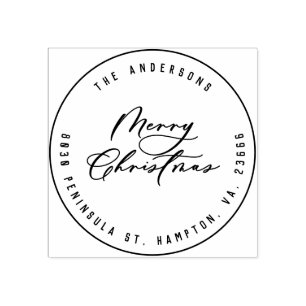 Kerst modern elegant minimaal script uniek rubberstempel