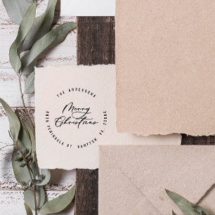 Kerst modern elegant minimaal script uniek rubberstempel