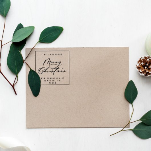 Kerst modern elegant minimaal script uniek rubberstempel