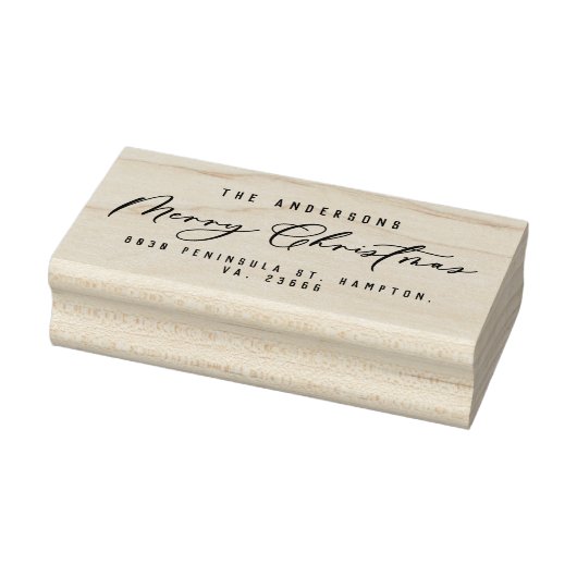Kerst modern elegant minimaal script uniek rubberstempel (Stempel)