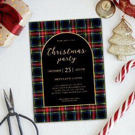 Kerst Modern Elegant Tartan Holiday Party Kaart