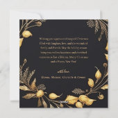 Kerst Modern Elegant Zwart Goud Uniek Feestelijk Feestdagenkaart (Achterkant)