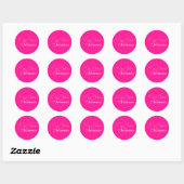 Kerst Modern Familie Hot Pink Ronde Sticker (Vel)