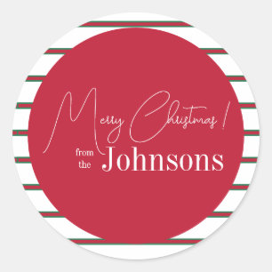 Kerst Modern Familie Rood en Groen Ronde Sticker
