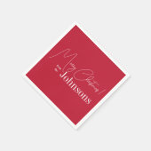 Kerst Modern Familie Rood Vrolijk Kerstfeest Servet (Hoek)